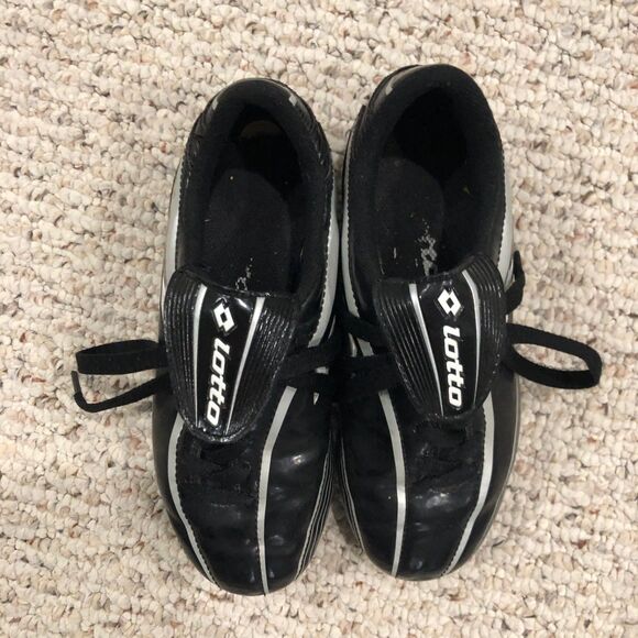 Lotto Soccer Futbol Cleats Shoes Black/Gray Lace Up Punto Flex Low Top Youth 2 - Picture 3 of 8